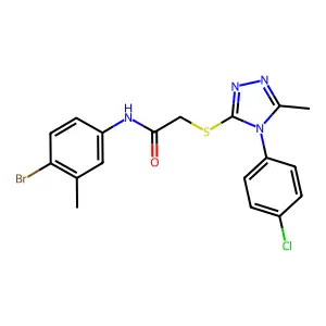 N-(4-bromo-3-methylphenyl)-2-[[4-(4-chlorophenyl)-5-methyl-1,2,4-triazol-3-yl]sulfanyl]acetamide structure