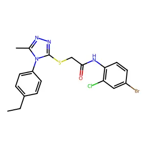 N-(4-bromo-2-chlorophenyl)-2-[[4-(4-ethylphenyl)-5-methyl-1,2,4-triazol-3-yl]sulfanyl]acetamide structure
