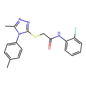 N-(2-fluorophenyl)-2-[[5-methyl-4-(4-methylphenyl)-1,2,4-triazol-3-yl]sulfanyl]acetamide structure