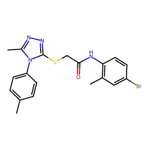 N-(4-bromo-2-methylphenyl)-2-[[5-methyl-4-(4-methylphenyl)-1,2,4-triazol-3-yl]sulfanyl]acetamide structure