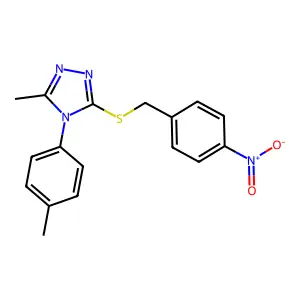 3-Methyl-4-(4-methylphenyl)-5-[(4-nitrophenyl)methylsulfanyl]-1,2,4-triazole structure