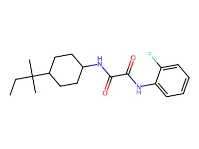 N'-(2-fluorophenyl)-N-[4-(2-methylbutan-2-yl)cyclohexyl]oxamide structure