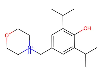 4-(Morpholin-4-ium-4-ylmethyl)-2,6-di(propan-2-yl)phenol structure