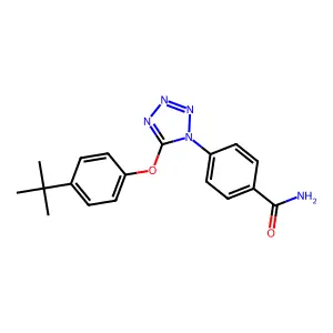 4-[5-(4-Tert-butylphenoxy)tetrazol-1-yl]benzamide structure