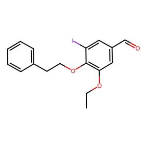 3-Ethoxy-5-iodo-4-(2-phenylethoxy)benzaldehyde structure