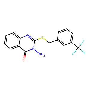 3-Amino-2-[[3-(trifluoromethyl)phenyl]methylsulfanyl]quinazolin-4-one structure