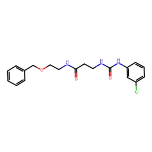 3-[(3-chlorophenyl)carbamoylamino]-N-(2-phenylmethoxyethyl)propanamide structure