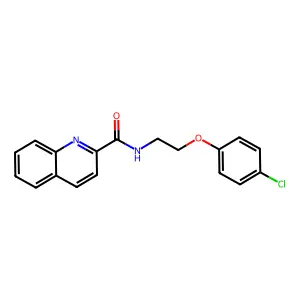N-[2-(4-chlorophenoxy)ethyl]-2-quinolinecarboxamide structure