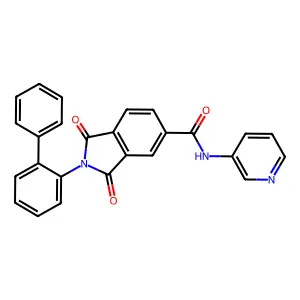 2-[1,1'-biphenyl]-2-yl-1,3-dioxo-N-(3-pyridinyl)-5-isoindolinecarboxamide structure