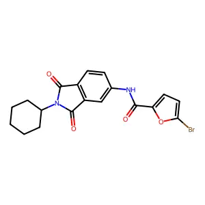 5-bromo-N-(2-cyclohexyl-1,3-dioxoisoindol-5-yl)furan-2-carboxamide structure