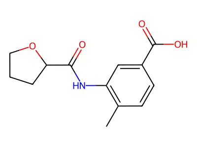 4-Methyl-3-(tetrahydrofuran-2-carboxamido)benzoic acid structure