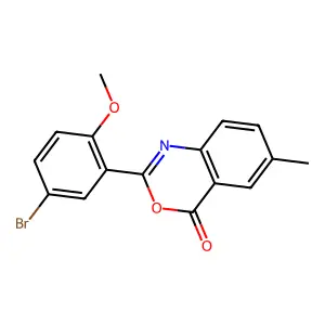2-(5-bromo-2-methoxyphenyl)-6-methyl-4H-3,1-benzoxazin-4-one structure