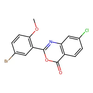 2-(5-bromo-2-methoxyphenyl)-7-chloro-4H-3,1-benzoxazin-4-one structure