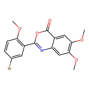 2-(5-bromo-2-methoxyphenyl)-6,7-dimethoxy-4H-3,1-benzoxazin-4-one structure