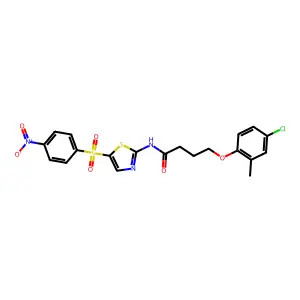 4-(4-chloro-2-methylphenoxy)-N-[5-(4-nitrophenyl)sulfonyl-1,3-thiazol-2-yl]butanamide structure