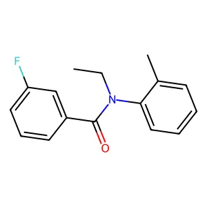 N-ethyl-3-fluoro-N-(2-methylphenyl)benzamide structure
