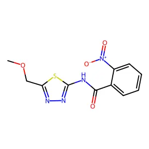 N-[5-(methoxymethyl)-1,3,4-thiadiazol-2-yl]-2-nitrobenzamide structure