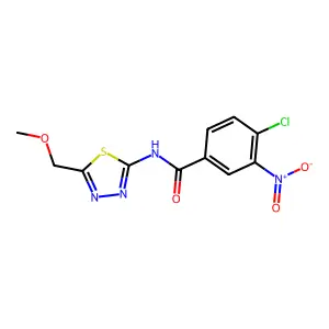 4-chloro-N-[5-(methoxymethyl)-1,3,4-thiadiazol-2-yl]-3-nitrobenzamide structure