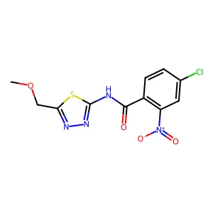 4-chloro-N-[5-(methoxymethyl)-1,3,4-thiadiazol-2-yl]-2-nitrobenzamide structure