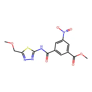 Methyl 3-{[5-(methoxymethyl)-1,3,4-thiadiazol-2-yl]carbamoyl}-5-nitrobenzoate structure