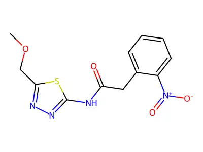 N-[5-(methoxymethyl)-1,3,4-thiadiazol-2-yl]-2-(2-nitrophenyl)acetamide structure