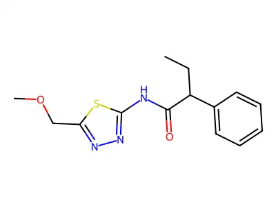 N-[5-(methoxymethyl)-1,3,4-thiadiazol-2-yl]-2-phenylbutanamide structure