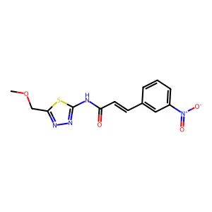 (E)-N-[5-(methoxymethyl)-1,3,4-thiadiazol-2-yl]-3-(3-nitrophenyl)prop-2-enamide structure