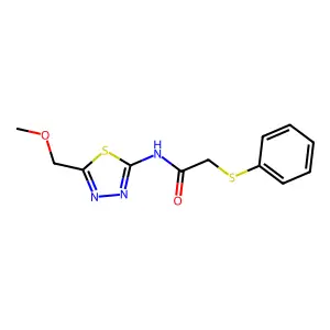 N-[5-(methoxymethyl)-1,3,4-thiadiazol-2-yl]-2-phenylsulfanylacetamide structure