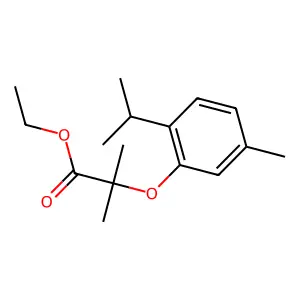 Ethyl 2-methyl-2-[5-methyl-2-(methylethyl)phenoxy]propanoate structure