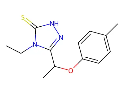 4-ethyl-5-[1-(4-methylphenoxy)ethyl]-4H-1,2,4-triazole-3-thiol structure
