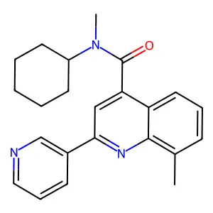 N-cyclohexyl-N,8-dimethyl-2-pyridin-3-ylquinoline-4-carboxamide structure