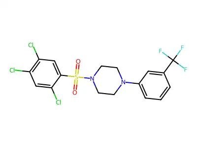 1-(2,4,5-Trichlorophenyl)sulfonyl-4-[3-(trifluoromethyl)phenyl]piperazine structure