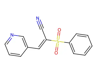 (E)-2-(phenylsulfonyl)-3-(3-pyridinyl)-2-propenenitrile structure