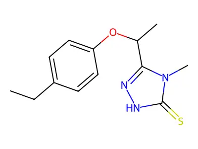 5-[1-(4-ethylphenoxy)ethyl]-4-methyl-4H-1,2,4-triazole-3-thiol structure