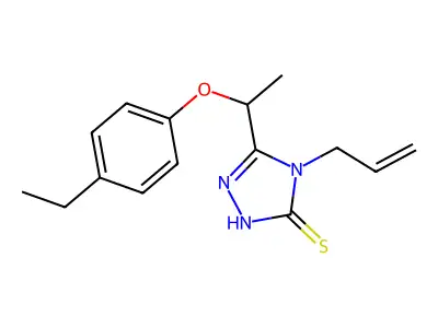 4-allyl-5-[1-(4-ethylphenoxy)ethyl]-4H-1,2,4-triazole-3-thiol structure