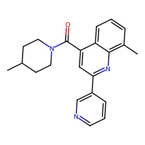 (4-Methylpiperidin-1-yl)-(8-methyl-2-pyridin-3-ylquinolin-4-yl)methanone structure
