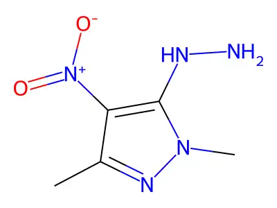 5-Hydrazino-1,3-dimethyl-4-nitro-1H-pyrazole structure