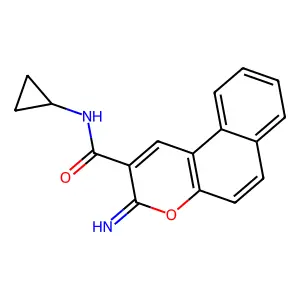 N-cyclopropyl-3-iminobenzo[f]chromene-2-carboxamide structure