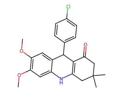 9-(4-Chlorophenyl)-6,7-dimethoxy-3,3-dimethyl-2,4,9,10-tetrahydroacridin-1-one structure