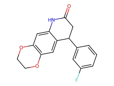 9-(3-fluorophenyl)-3,6,8,9-tetrahydro-2H-[1,4]dioxino[2,3-g]quinolin-7-one structure