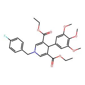 diethyl 1-(4-fluorobenzyl)-4-(3,4,5-trimethoxyphenyl)-1,4-dihydropyridine-3,5-dicarboxylate structure