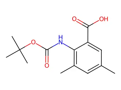2-{[(Tert-butoxy)carbonyl]amino}-3,5-dimethylbenzoic acid structure