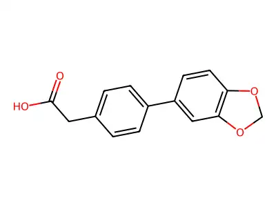 4-Biphenyl-[1,3]dioxol-5-yl-acetic acid structure