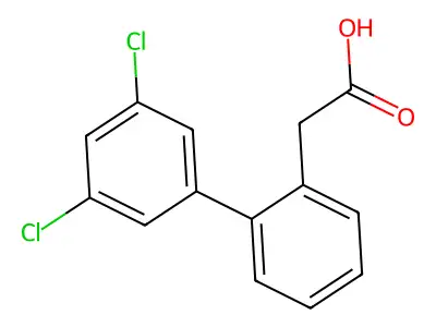 (3',5'-Dichloro-biphenyl-2-yl)-acetic acid structure