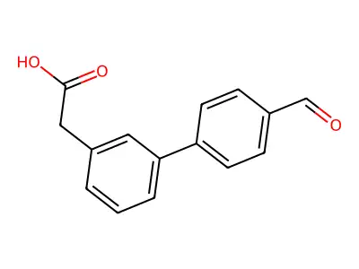 2-(3-(4-Formylphenyl)phenyl)acetic acid structure
