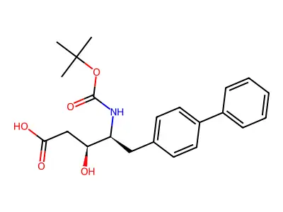 Boc-(3S,4S)-4-amino-3-hydroxy-5-(4'-phenyl)phenylpentanoic acid structure