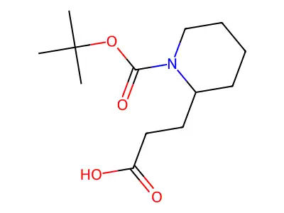3-(1-(Tert-butoxycarbonyl)piperidin-2-yl)propanoic acid structure