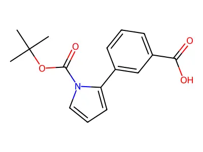 3-[1-[(2-methylpropan-2-yl)oxycarbonyl]pyrrol-2-yl]benzoic Acid structure