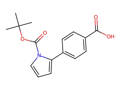 4-(1-(tert-butoxycarbonyl)-1H-pyrrol-2-yl)benzoic acid structure