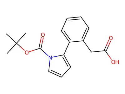 2-[2-[1-[(2-methylpropan-2-yl)oxycarbonyl]pyrrol-2-yl]phenyl]acetic Acid structure